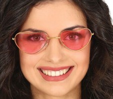 rosa Herzbrille Hippie 70er