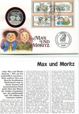 Bund, BRD, Wilhelm Busch, Philswiss FDC mit Silbermedaille 20 Gramm 0,999er