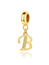 Charms Anhänger Silber 925 für Pandora Armband Buchstaben A B C Alphabet Gold