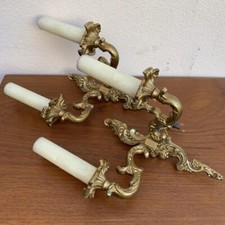 2er Set Wandlampen 2-armig Messing Messinglampe Leuchte vintage antik alt Gold