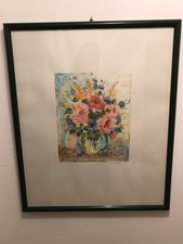 Aquarell "Strauß mit Rosen", Maler: Crellwitz