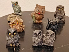 Konvolut Eulen Sammlung - 7 dekorative Eulenfiguren - Vintage