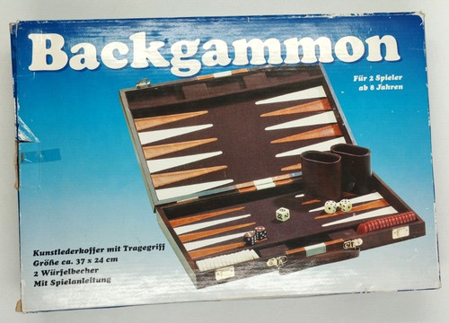 Backgammon lederkoffer - backgammon,