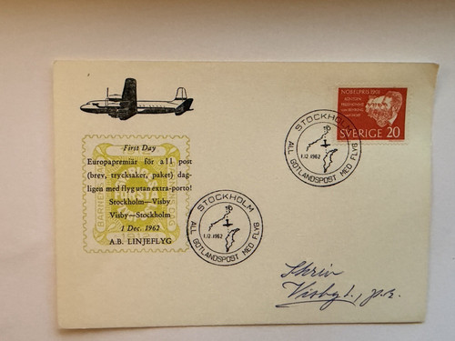 Schweden fdc linienflug - fdc,