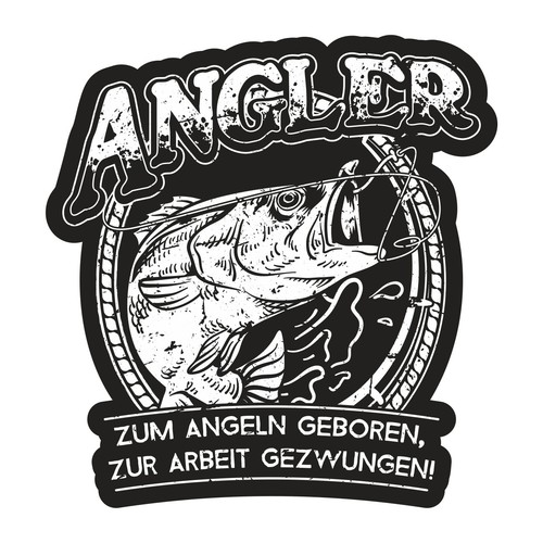 Aufkleber angler zum - angler, angeln