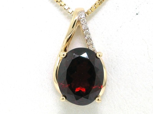 Granat anhänger 585 gelbgold - anhänger,