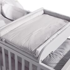 roba Wickelplatte inkl. Wickelauflage taupe kariert Holz weiß