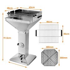 Trichtergrill Holzkohlegrill Edelstahlsäulengrill Standgrill Stand-Säulengrill