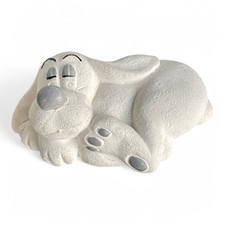 Vintage Hundefigur ? Gips oder Steinguss ? Deko schwer 302 g schlafender Hund