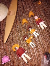 Playmobil Vintage Konvolut Eskimo Familie Kanu Hunde Figuren Polizist Kinder