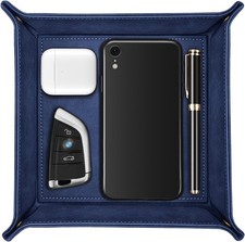 SITHON Taschenleerer - Organizer, Ablage Aufbewahrungsbox, Kunstleder Dunkelblau