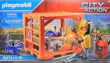 Playmobil 70774 Containerfertigung Schweißer Motorblock Sackkarre Werkzeug NEU