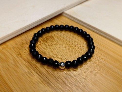Echtes onyx perlen armband 6mm - onyx,