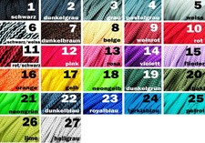 Kordel 5mm Rundkordel Meterware 3m 5m 10m Schnur Band Seil 27 Farben