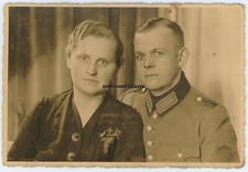 Orig. Foto AK Portrait Polizei mit Frau in KÖNIGSBERG Preussen Russland
