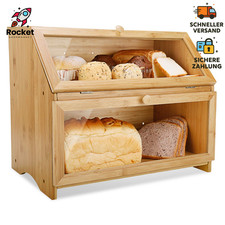 Leader Accessories Bambus Brotkasten 2 Etagen Brotbehälter lebensmittelecht