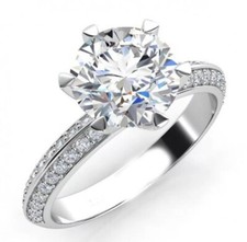 5 Karat Weiß Behandelt Diamantring mit Akzenten Tolle Luster VVS1 Zertifiziert