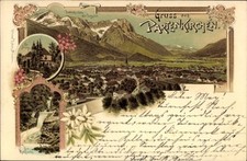 Litho Garmisch Partenkirchen in Oberbayern, Gesamtansicht, Wasserfall - 4791775