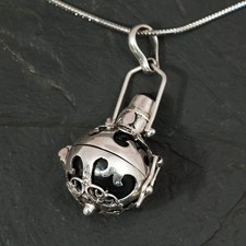 Silber Klangkugel Anhänger