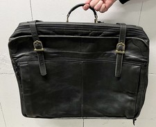 LEDER-Weichkoffer klein, Vintage, schwarz, 50x42x19cm