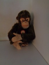 Alter Steiff Affe Joko Sitzend mit Schild ohne Knopf ca 25 cm sehrgute Erhaltung