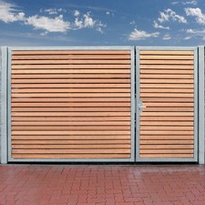 Einfahrtstor mit Holz 2Flügel