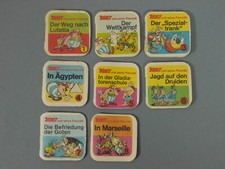 NUTELLA: Asterix Mini-Hefte 1974 - Komplettsatz 8 Motive KLEIN 38x38mm!! RAR!!