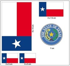 Aufkleber Set USA - Texas Fahne Flagge