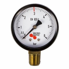 Arbeitsmanometer 0-6 / 3 bar für Premium Druckminder von Micro Matic