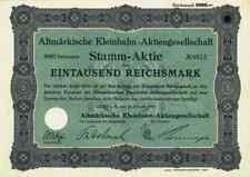 Altmärkische Kleinbahn Altmark 1929 Calbe Bismark Wernstedt Stendal Milde 1000 M