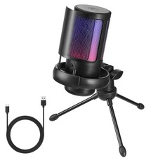Gaming USB Mikrofon Streaming PC RGB Microphone im Tisch Farbwechsel Mikrofon -