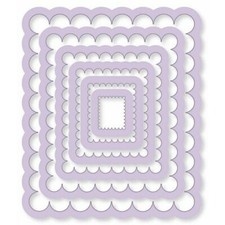 cArt-Us    6 x Stanzschablone "Rechteck gewellt"  Prägeschablone   // NEU