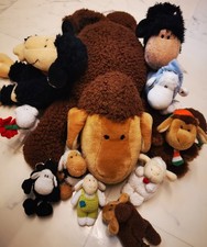 Nici Schaf Lamm Kuscheltier alt vintage braun schwarz sheepworld 11 Teile