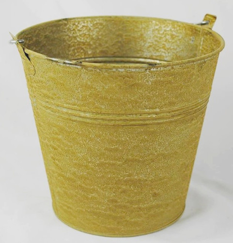Zinkeimer,antik-gold,rund,17cm