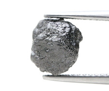 Groß Roh Diamant 2.93CT Grau Schwarz Mix Funkelnde Natur Irregular Form Für Ring