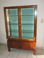 Antike Art Deco Glasvitrine / Glas-Vitrine restauriert / Schellack-Politur