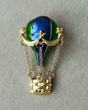 Heißluftballon Brosche Gold Ballon Gasballon Luftfahrt Fluggerät Montgolfiere