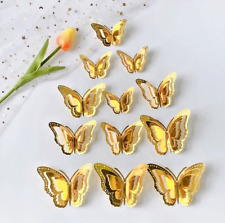 3D Schmetterlinge Gold 12er