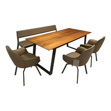 Wimmer Essgruppe Terso Esstisch Nussbaum Rustikal Massiv 3 Stuhlsessel 1 