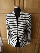 Jacke Damen Blazer blau Weiß gestreift Größe 40 von Oui
