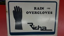 Überhandschuhe, Regenhandschuh wasserdicht Gummi 1-Paar Größe L (Large) schwarz