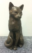 Bronze Figur Katze sitzend cat