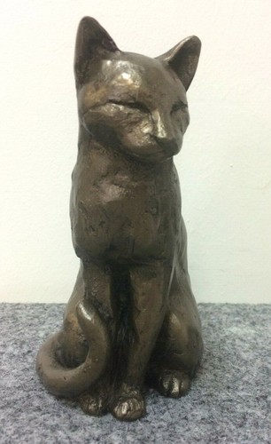 Bronze figur katze sitzend - bronze,