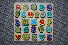 Lernpuzzle Alphabet / ABC * Holz * Eichhorn * ca. 30x30 cm