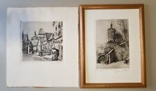 PAUL GEISSLER 2 x Original - Radierung handsigniert Rahmen Rothenburg o d Tauber