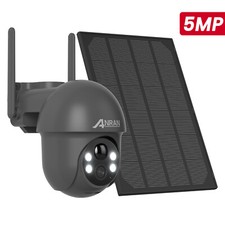 ANRAN 4K 5MP WLAN Überwachungskamera Aussen Solar Akku Wifi PTZ Kamera Set Audio