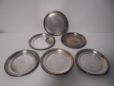 6  alte Metall- Teller /