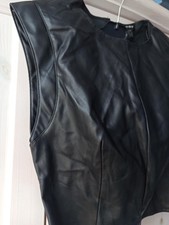 Gothic Oberteil Top Batcave Grufti 80er Fashion Kunstleder XS WGT Party 