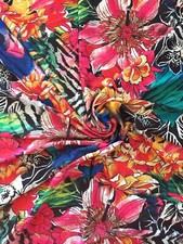 Hochwertig Digital-Print Seide Satin Stoff Meterware von Mariotti Italien