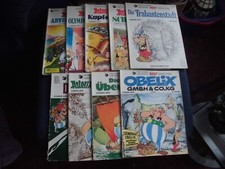 9 x Asterix Hefte aus der DM-Zeit sehr beschädigt